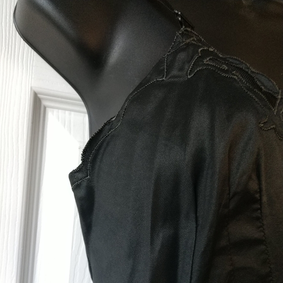 🛞Vintage Movie Star Slip Black 1950's Scallop Hem  Size 32 Short - Picture 6 of 14